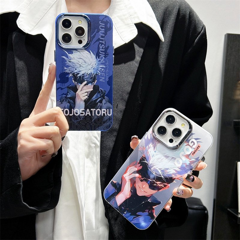 Animation Jujutsu Kaisen Mobile Phone Case For iPhone 16 15 14 13 12 11 Pro max Cartoon Satoru Gojo Print Shockproof Back Cover