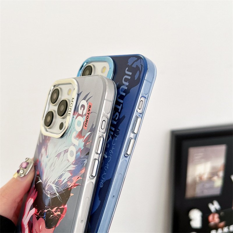 Animation Jujutsu Kaisen Mobile Phone Case For iPhone 16 15 14 13 12 11 Pro max Cartoon Satoru Gojo Print Shockproof Back Cover