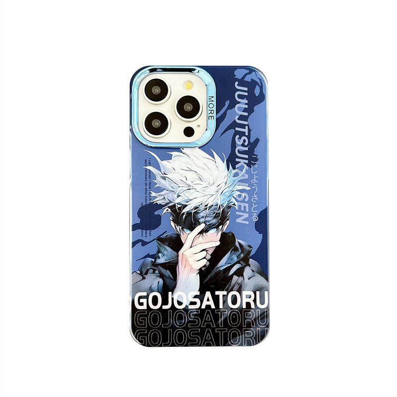 Animation Jujutsu Kaisen Mobile Phone Case For iPhone 16 15 14 13 12 11 Pro max Cartoon Satoru Gojo Print Shockproof Back Cover