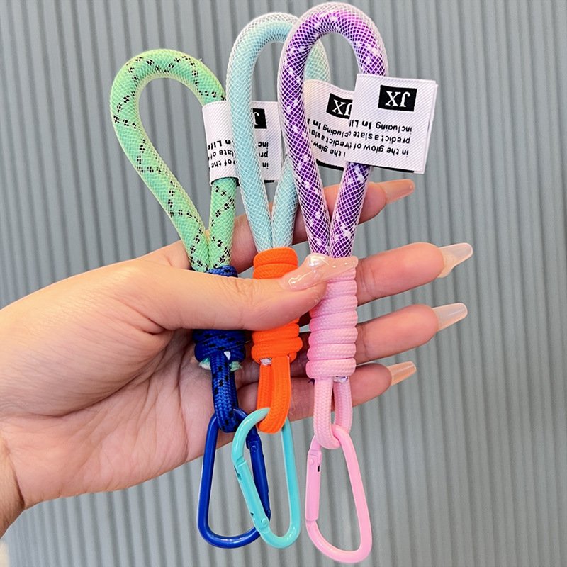 HOT Lanyard fashion Color Phone Strap Mesh key chain for Braided Strips Keycord Hanging Trousers Accessories key ring