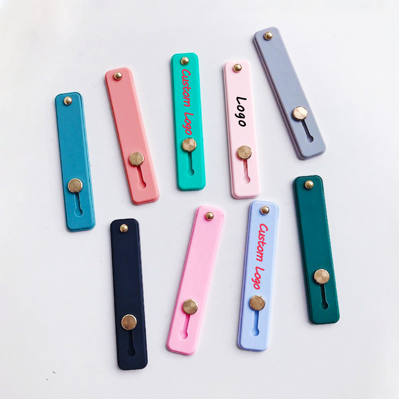 Custom Logo Mobile Phone Holder Silicone Cell Phone Grip Holder Wristband Stand Phone Hand Strap