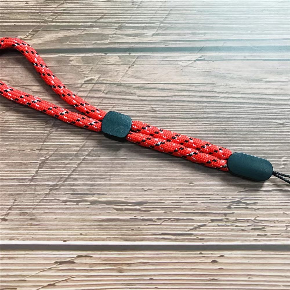 Adjustable plain weave short wrist nylon key chain animation other mobile phone lanyard custom printing