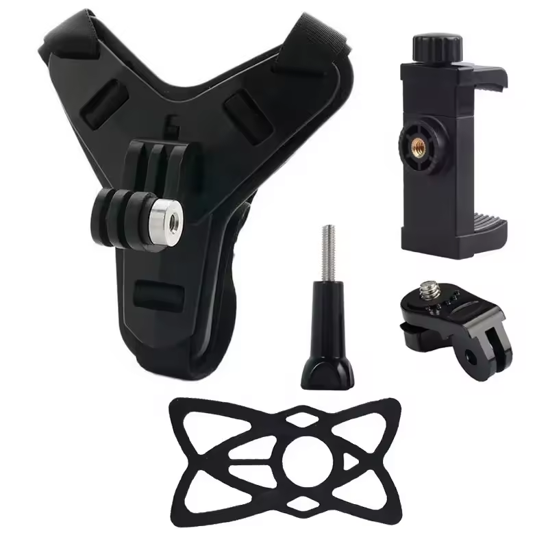 5 in 1 Kits Motorcycle Helmet Chin Mount Holder Rotatable Mobile Phone Strap For GoPro Hero Sports Action Camera