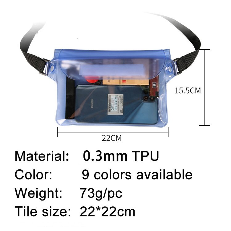 0.3mm TPU Touch Screen Outdoor Floating Swimming Kayaking Mobile Phone Protector Pouch Waterproof Purse Water Proof Waist Bags