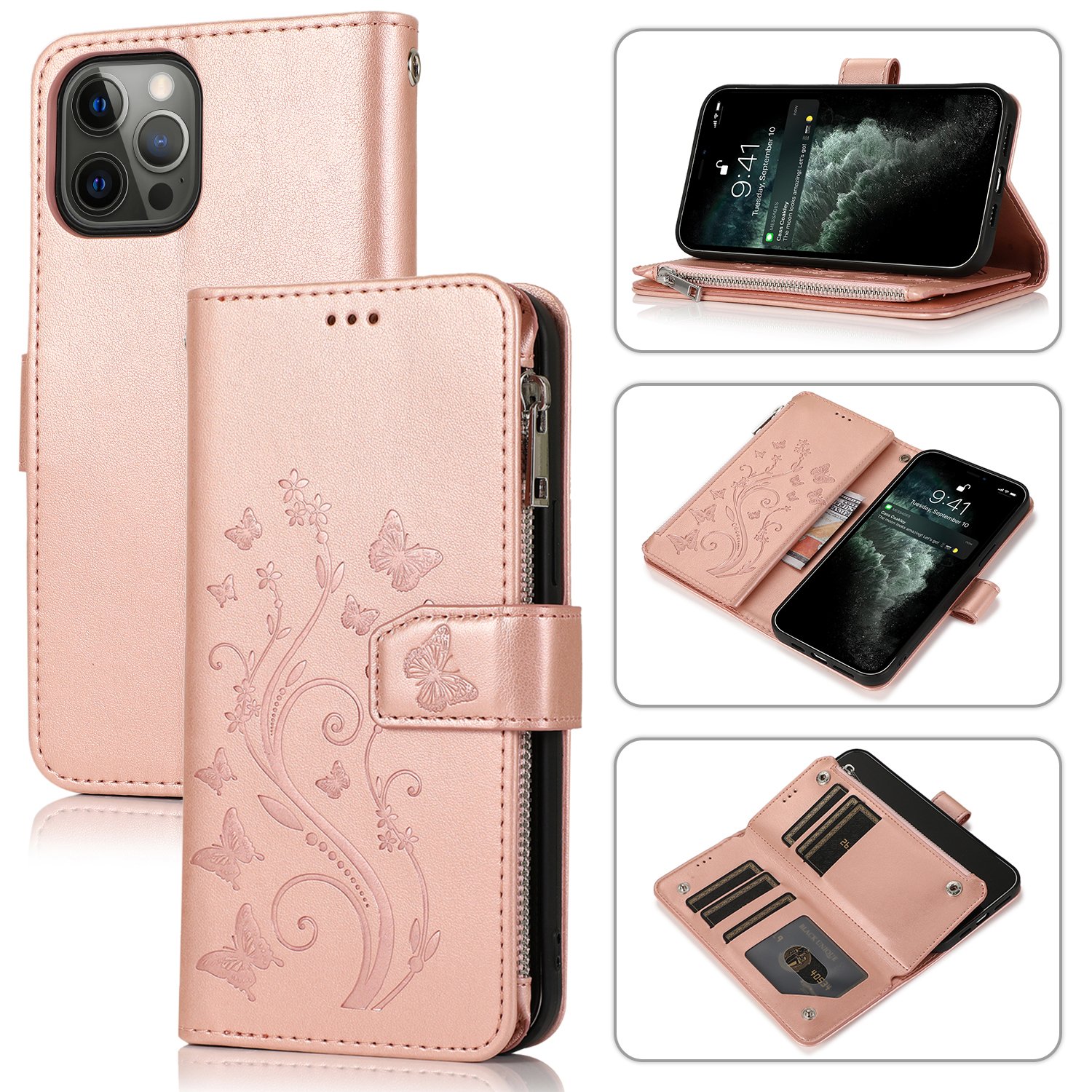New Trendy Wallet Shockproof Mobile PU Luxury Leather Phone Case With Card Holder For Iphone 15 14 13 12 11 Pro Max