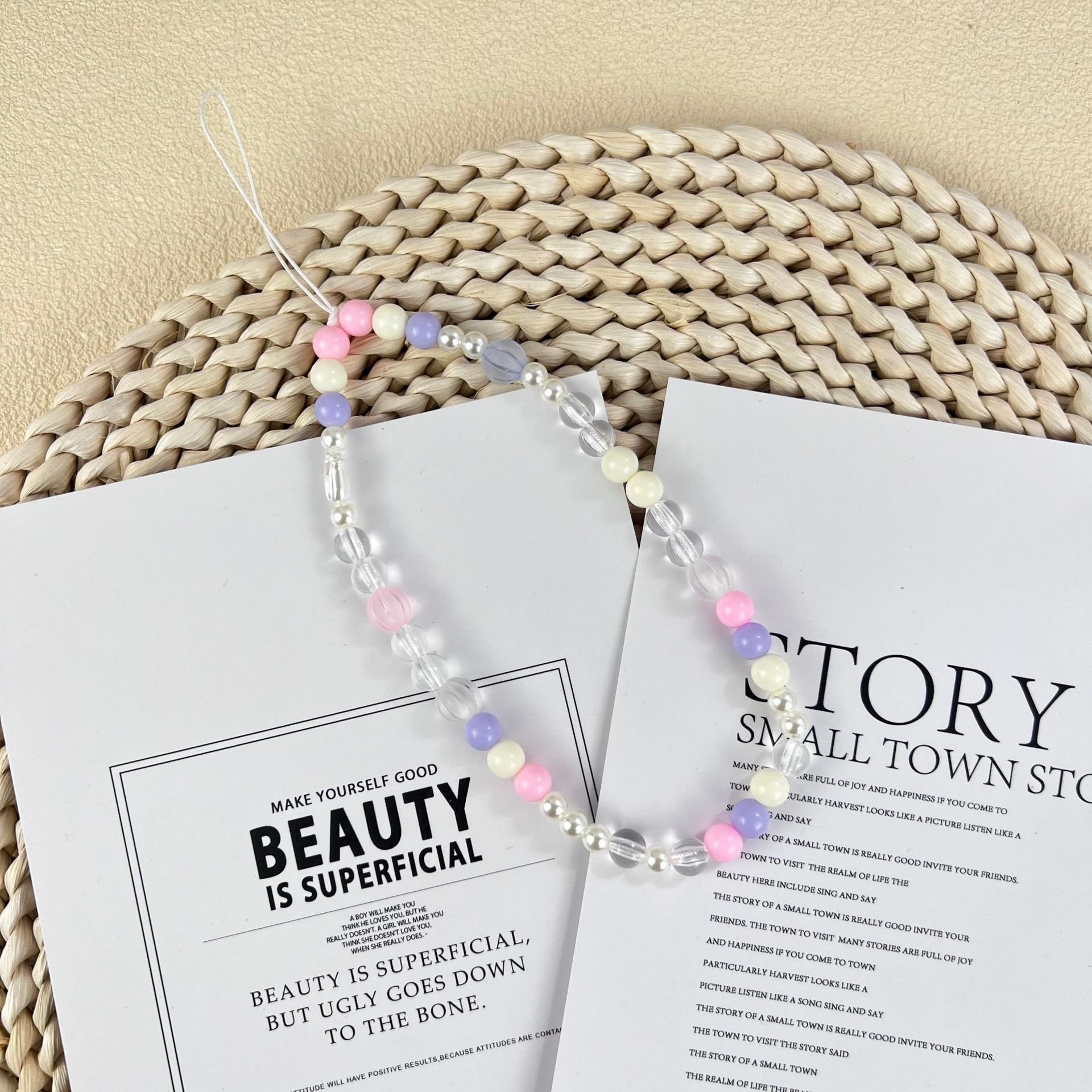Low Price Hot Sale Cute Bear Beaded Phone Strap Phone Chain Strap Strap Lanyard Crystal Beads Mobile Phone Chain