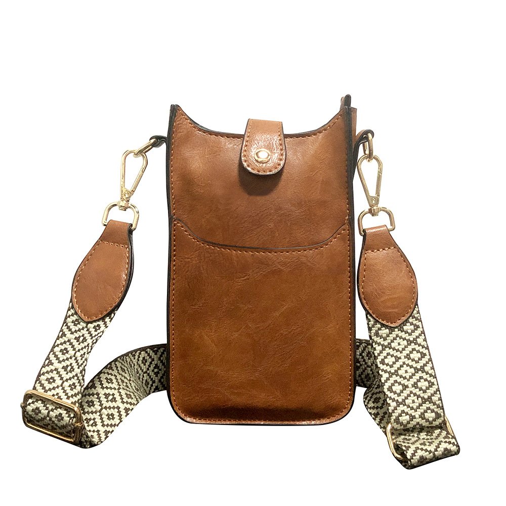 Luxury Pu Leather Messenger Bag Ladies New Design Strap Zipper Daily Wear Phone Crossbody Bag