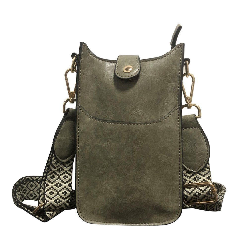 Luxury Pu Leather Messenger Bag Ladies New Design Strap Zipper Daily Wear Phone Crossbody Bag