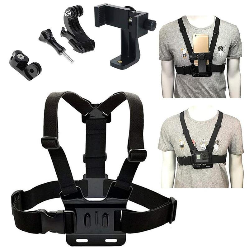 Hot sell Outdoor Cell Phone Clip Action Camera Adjustable Straps Stand Mobile Phone Chest Mount Harness Strap Holder For phone