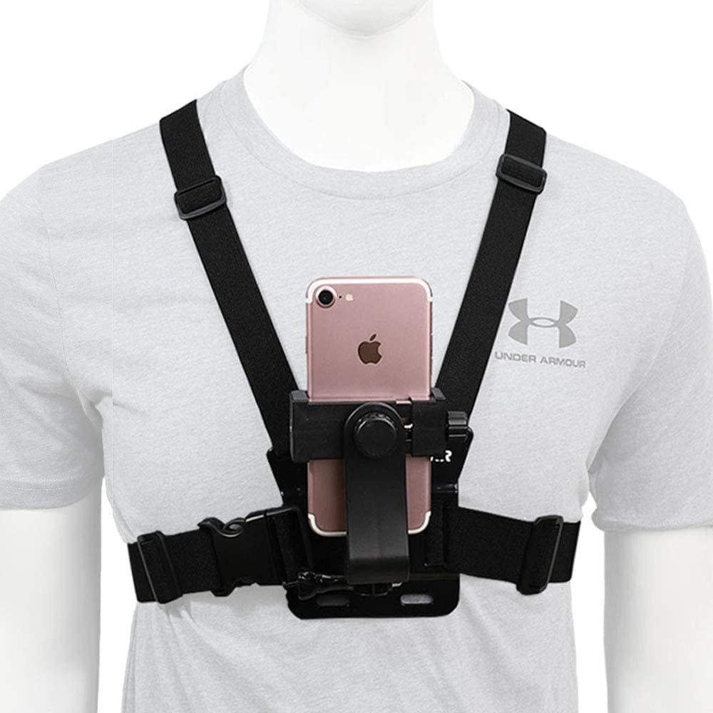 Hot sell Outdoor Cell Phone Clip Action Camera Adjustable Straps Stand Mobile Phone Chest Mount Harness Strap Holder For phone