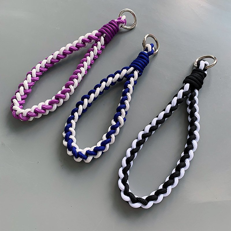 Hot Selling Handmade Rope Colorful Bracelet Keychain Universal Phone Case CCD Camera Mobile Phone Lanyard