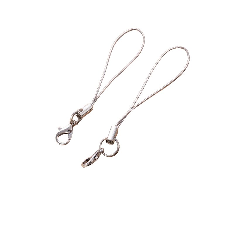 China Factory Custom 70MM keychain simple cellphone strap blank mobile phone strap With Lobster Clasp