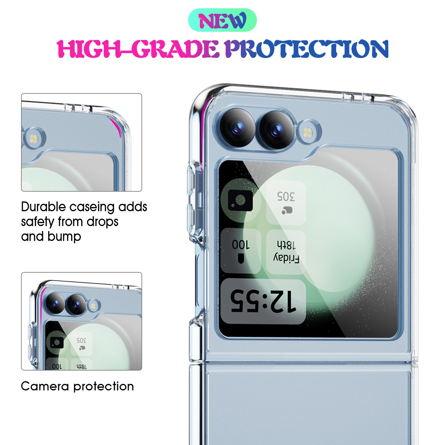 2024 Simple Crystal Transparent Suitable for Samsung Z FLIP6 Acrylic Two-in-One Set Beer Mobile Phone Case Factory Wholesale