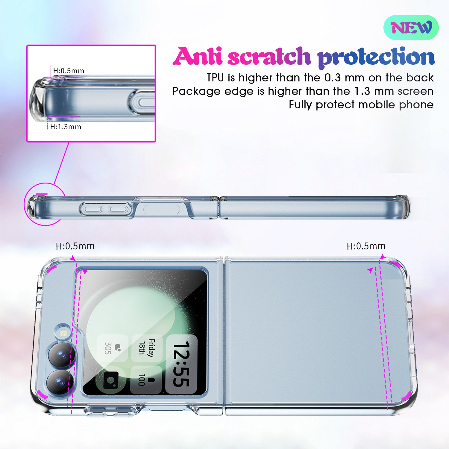 2024 Simple Crystal Transparent Suitable for Samsung Z FLIP6 Acrylic Two-in-One Set Beer Mobile Phone Case Factory Wholesale
