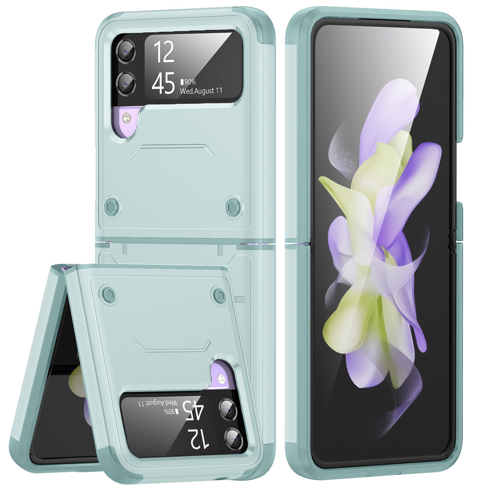 2024 Simple Crystal Transparent Suitable for Samsung Z FLIP6 Acrylic Two-in-One Set Beer Mobile Phone Case Factory Wholesale