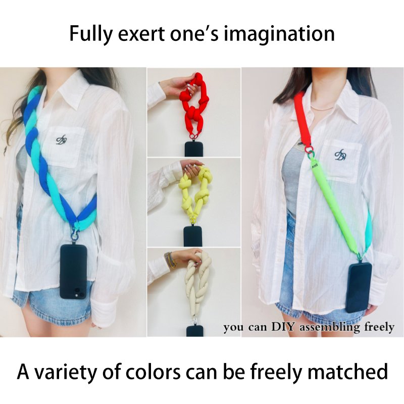 New autumn and winter cotton DIY mobile phone rope can still be customized solid color macaron color decorative chain