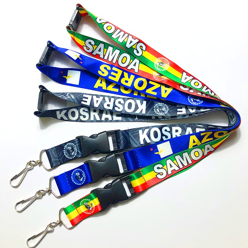 Promotional Fashion Cheap Custom Woven Logo Safety Lanyards Nylon Thick Strap Printing Lanyard