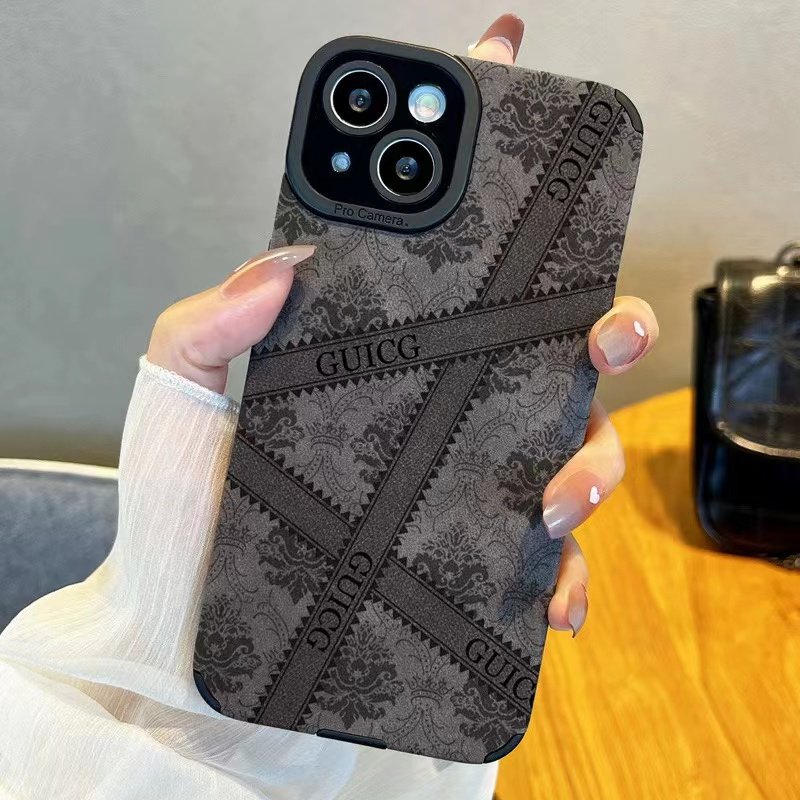 Hot selling shockproof back cover leather phone cases for iPhone 15 14 13 Pro Max 12 11 soft TPU suede phone case