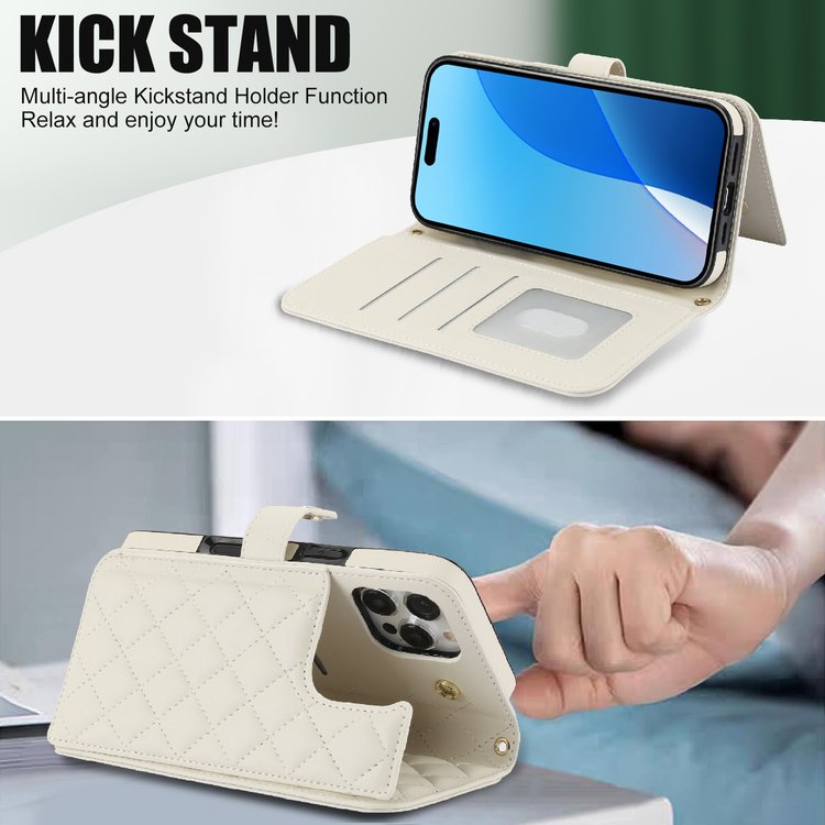 With Strap Leather Cover For iPhone Case With Card Holder Flip Wallet Kickstand Phone Case For iPhone 11 12 13 14 15 16 Pro Max