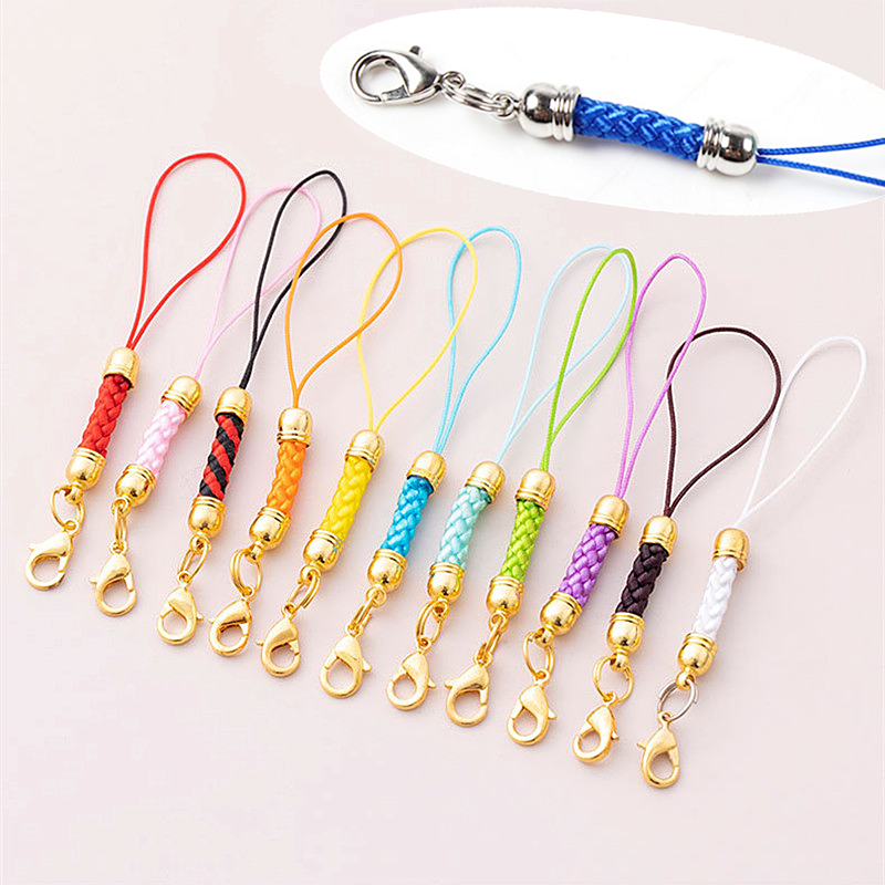 Mobile Phone Strap/Chain Braided Nylon Rope With Lobster Clasp Lariat Lanyard Cord DIY Jewelry Findings