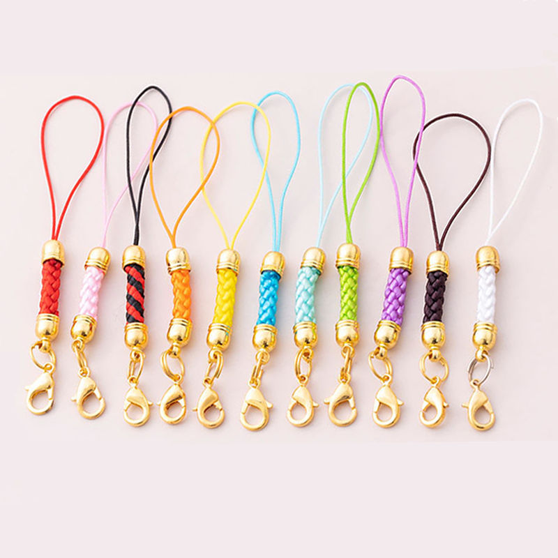Mobile Phone Strap/Chain Braided Nylon Rope With Lobster Clasp Lariat Lanyard Cord DIY Jewelry Findings