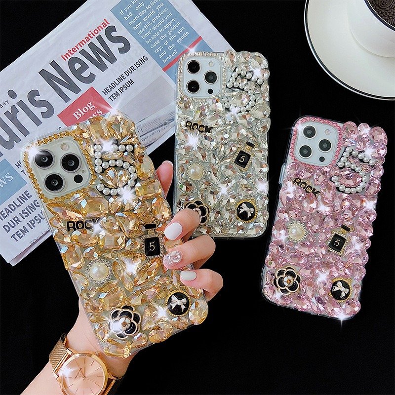 Luxury diamond rhinestone phone cases for iphone16 15 14 13 pro max 12 11 xr 8plus texture bling sparkle crystal mobile cover