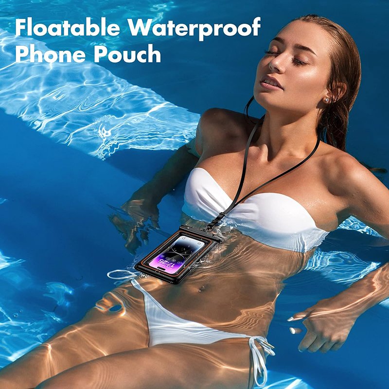 Beach Floating Waterproof Mobile Phone Dry Pouch IPX8 Waterproof Cell Phone Bag With Adjustable Strap