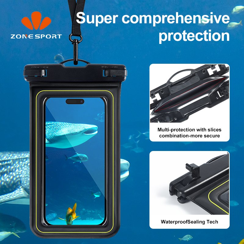 Beach Floating Waterproof Mobile Phone Dry Pouch IPX8 Waterproof Cell Phone Bag With Adjustable Strap