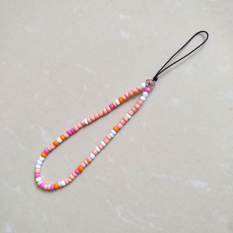 Rainbow Heishi Beads Smile Mobile Phone Chain Strap Holder Lanyard Polymer Clay Phone Chain For Women