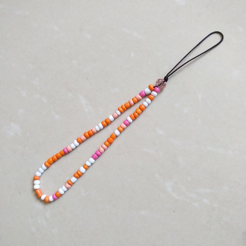 Rainbow Heishi Beads Smile Mobile Phone Chain Strap Holder Lanyard Polymer Clay Phone Chain For Women
