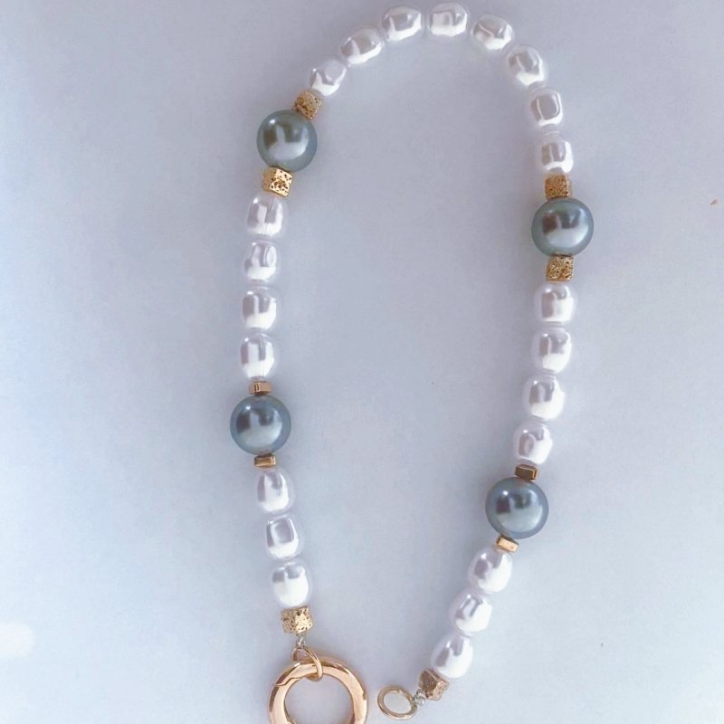 New shaped pearl irregular mobile phone chain spring and summer new diy small fragrant pearl bag chain accessories