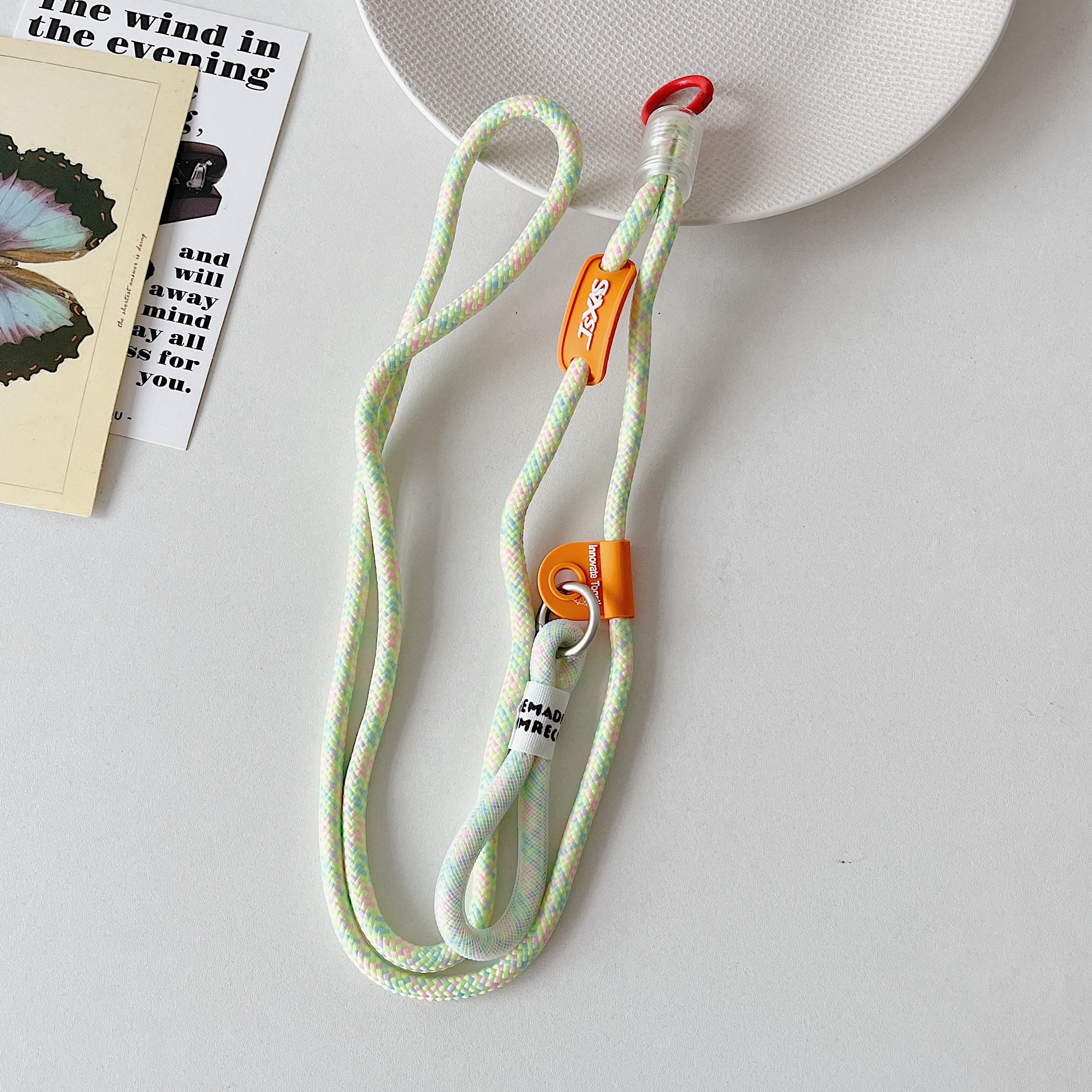 Colorful Pearl Rope Mobile Phone Strap Lanyard New polyester chain hanging for Phone Case