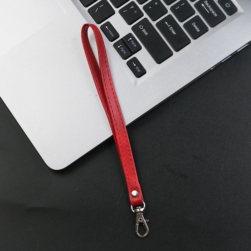 Calfskin Lanyard Business Wrist Strap Portable Leather Mobile Cell Phone Lanyard For All Smartphone Case Anti-lost
