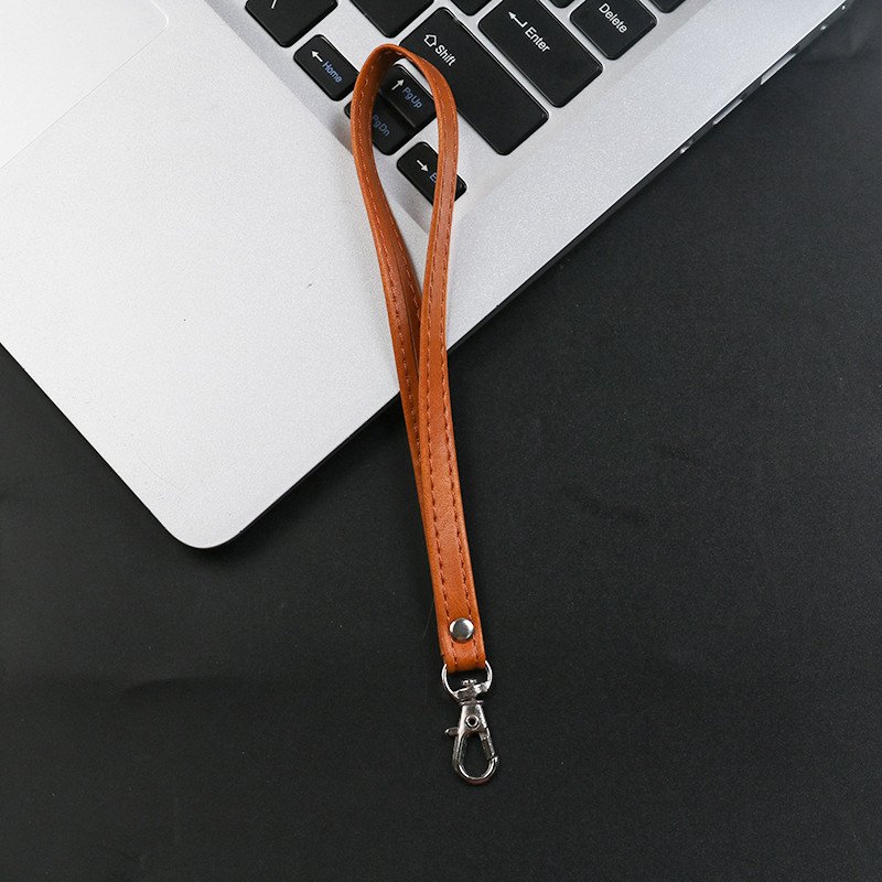 Calfskin Lanyard Business Wrist Strap Portable Leather Mobile Cell Phone Lanyard For All Smartphone Case Anti-lost