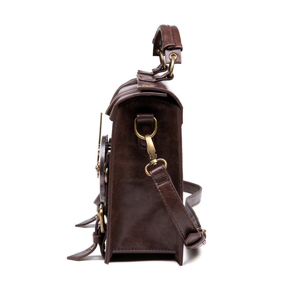 Vintage Single Rivets Bag PU Leather Purses and Handbags Leather Mobile Phone Retro Briefcase Steampunk Crossbody Shoulder Purse