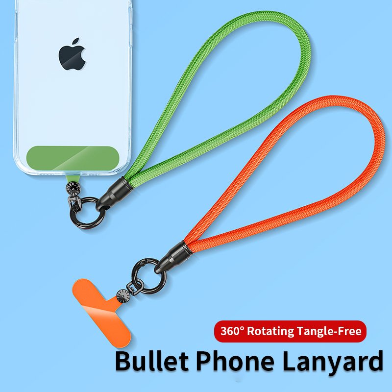 Universal Cute Design Polyester Rope Wrist Strap Fashionable Short Mobile Phone Lanyard Keychain Tether Patch for Cell Phone