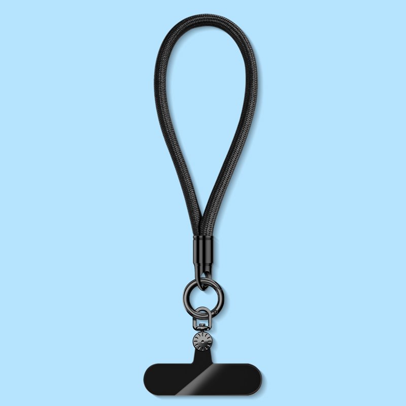 Universal Cute Design Polyester Rope Wrist Strap Fashionable Short Mobile Phone Lanyard Keychain Tether Patch for Cell Phone