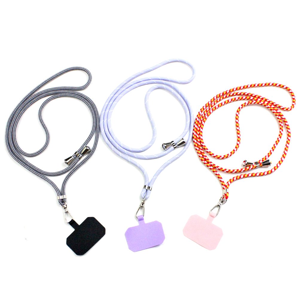 Custom Nylon Polyester Strap Neck Thick Detachable for Case Patch Long Crossbody Shoulder Woven Mobile Cell Phone Lanyard Rope