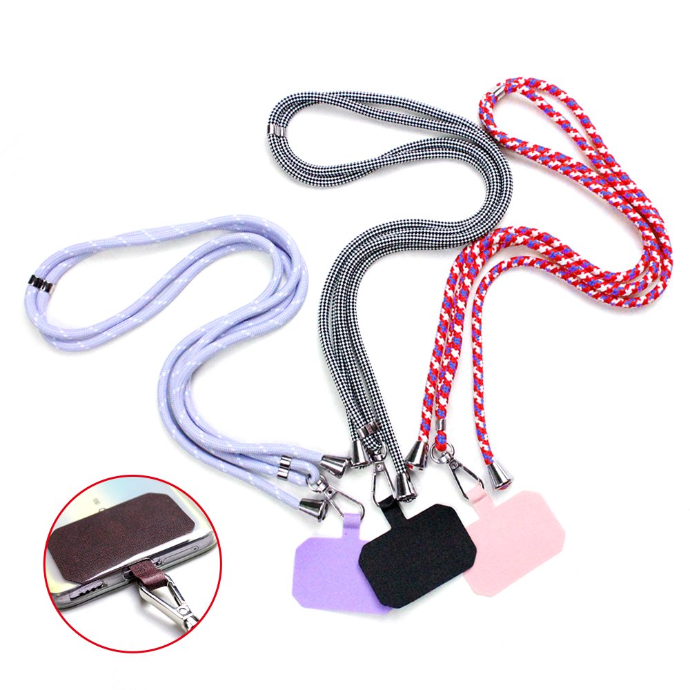 Custom Nylon Polyester Strap Neck Thick Detachable for Case Patch Long Crossbody Shoulder Woven Mobile Cell Phone Lanyard Rope