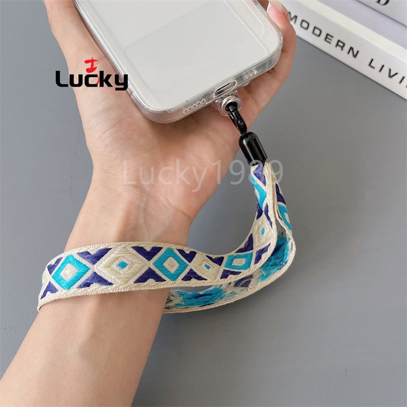 Bohemian Style Retro Short Anti-lost Wrist Rope Mobile Phone Lanyard for Backpack Jeans Accessories