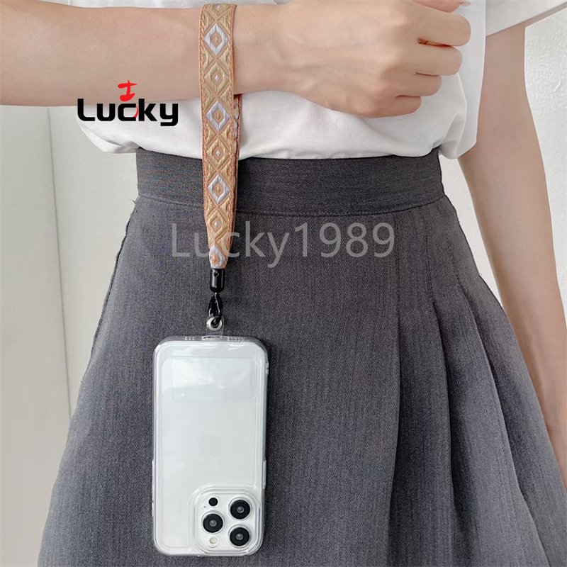 Bohemian Style Retro Short Anti-lost Wrist Rope Mobile Phone Lanyard for Backpack Jeans Accessories