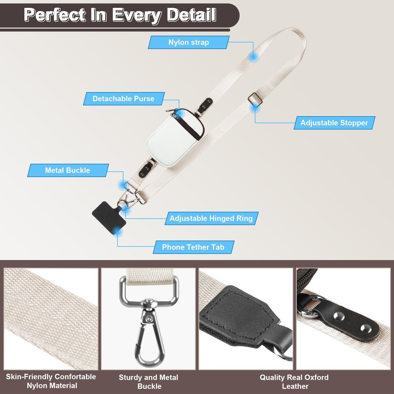 Phone Strap With Zippered Pouch Clip And Go Strap For Phone With Wallet Crossbody Phone Lanyard Crossbody For Women