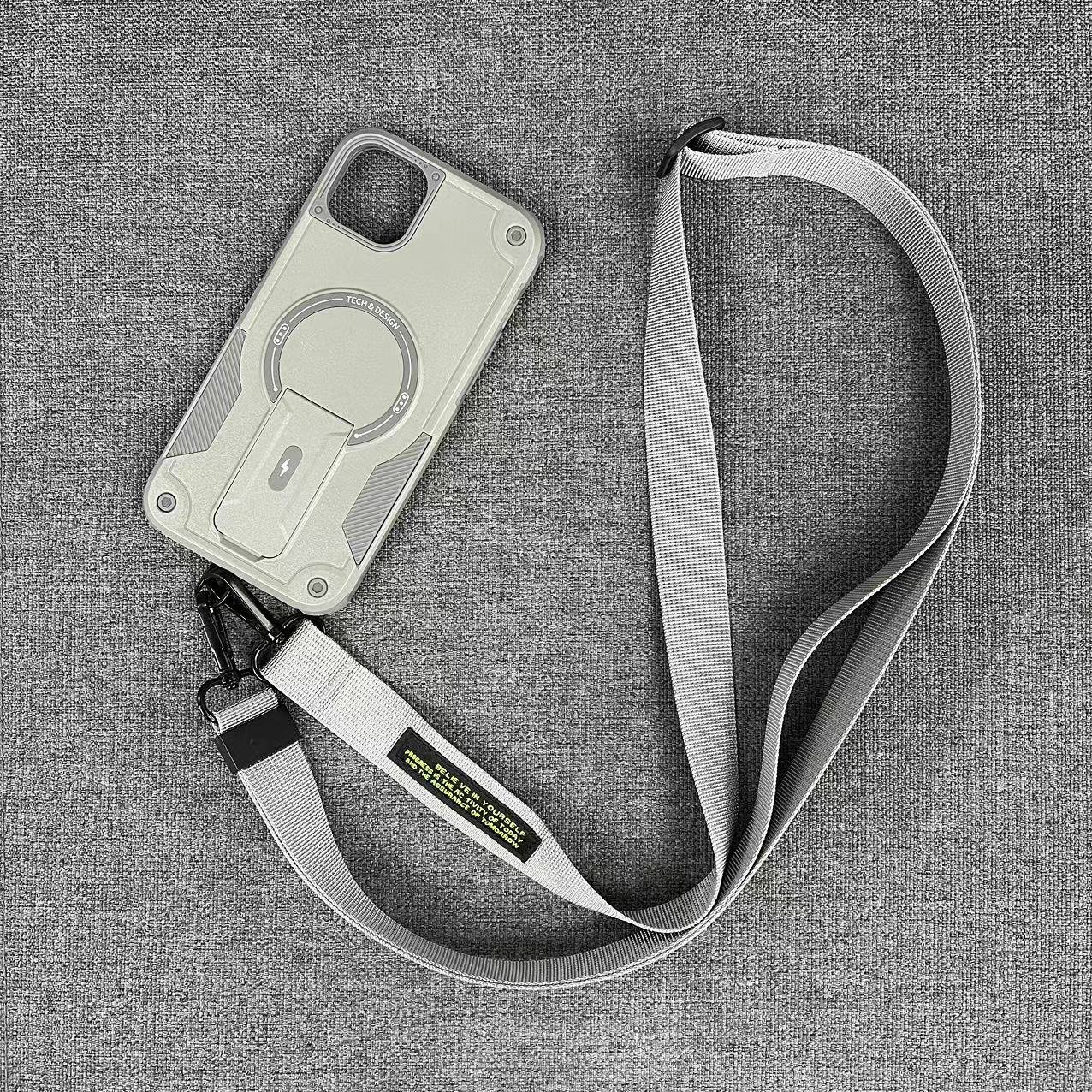 Hybrid Armour Crossbody Phone Strap Magnetic Case for iPhone 16/16 pro/16 pro max Defend Case Mobile Phones Cover with Kickstand
