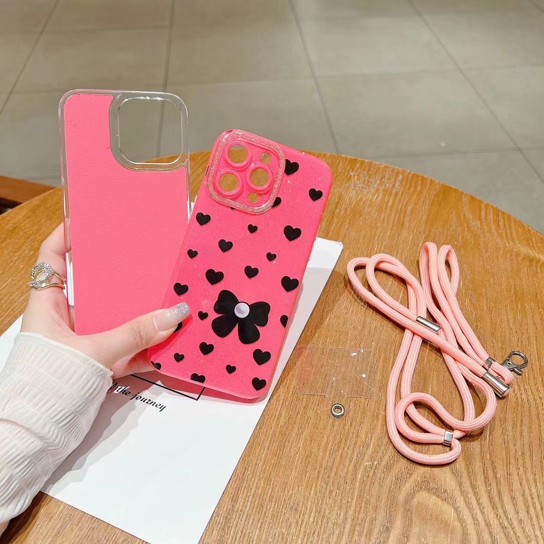 Custom lanyard phone cover for iPhone 16 15 14 pro max 13 12 11 shoulder strap mobile case carcasas para celulares