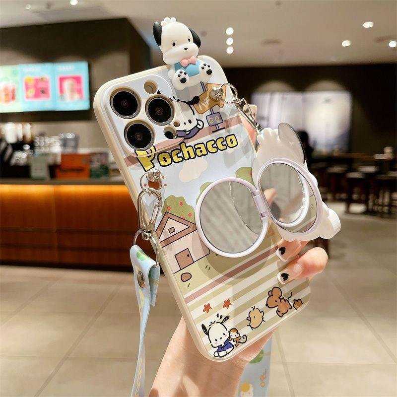 Protective iPhone Case with Mirror and Crossbody Strap - Compatible with iPhone 14 Pro/13/12/XS Max