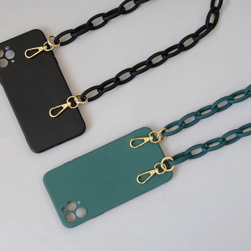 Versatile Matte Acrylic Mobile Phone Chain Universal Phone Lanyard Vintage Detachable Bag Chain Phone Crossbody Necklace