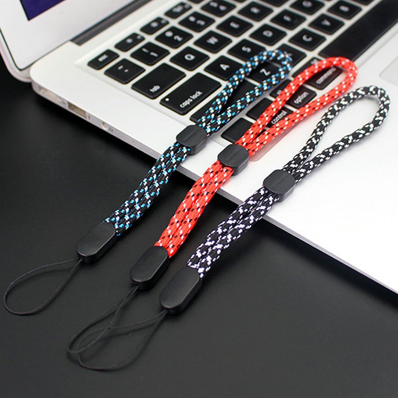 Adjustable Mobile Phone Round Lanyard U Disk Short Camera Strap Walkie Talkie Hand Strap Speaker Audio Anti-lost Woven Lanyard