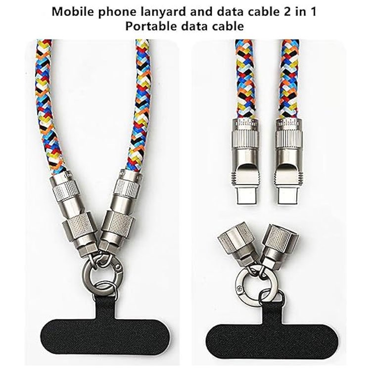 Mobile Phone Lanyard 60W Type C Cable For iphone 16 Charger Fast Charging Cable Datenkabel Data Cable Cross-Body Strap Datakabel