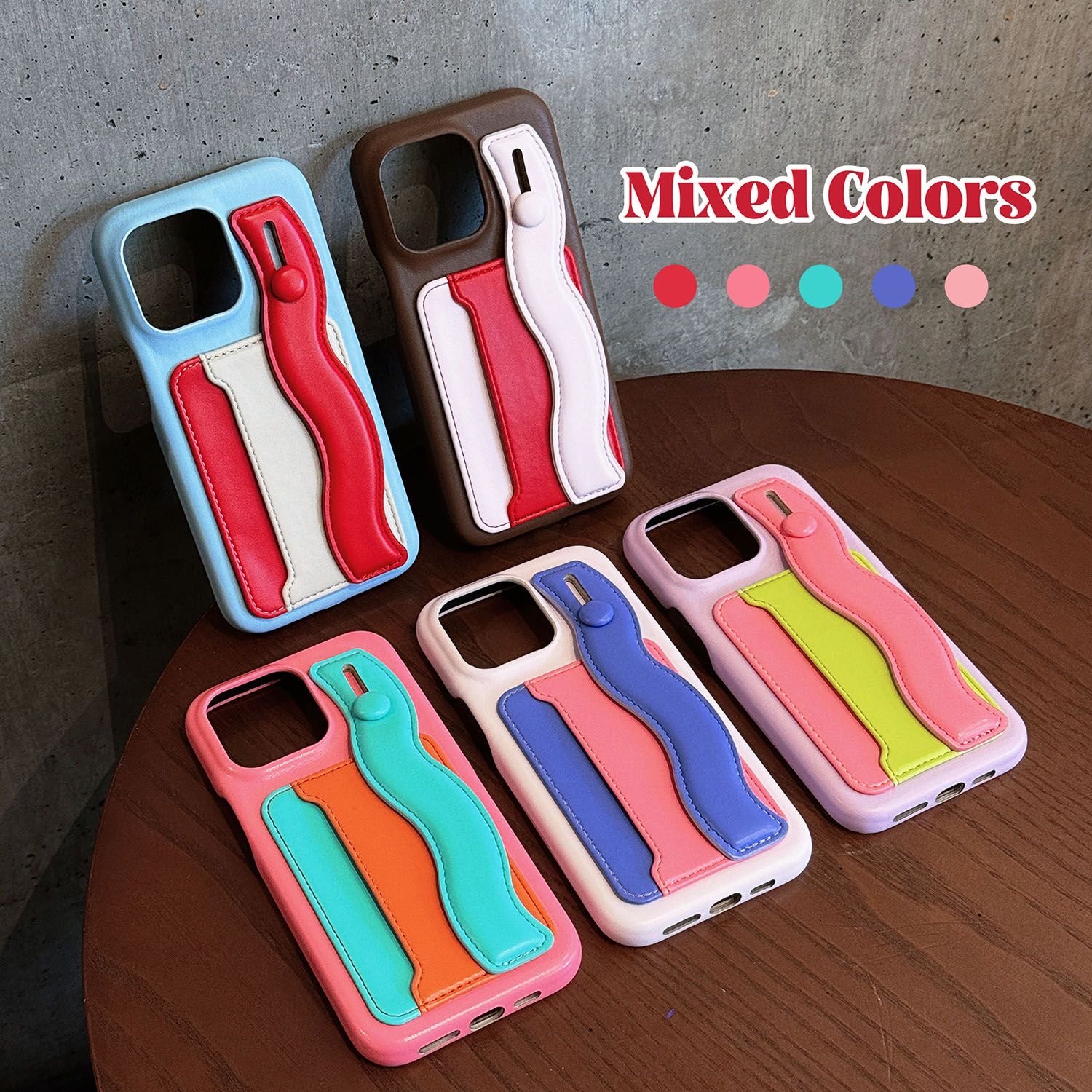 New Wholesale for Iphone 15 Pro Max Mobile Phone Cover Card Holder with Strap Artificial Pu Leather Luxury Phone Case