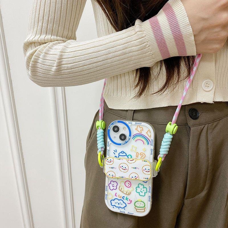 Fashion Universal Crossbody Nylon Mobil Phone Lanyard Removable Anti-Lost Hanging Rope Strap